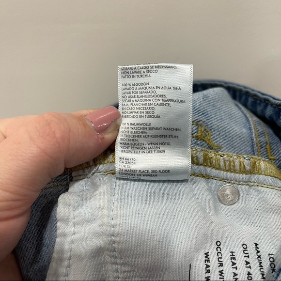 Urban Outfitters BDG Jessye High Rise Straight Narrow Jeans Two-Tone Denim 25x32 - Picture 10 of 14